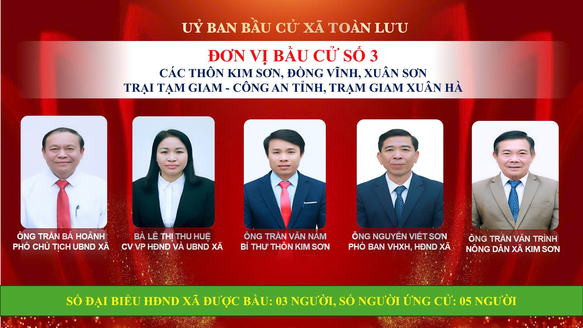 (ĐƠN VỊ BẦU CỬ SỐ 3) DANH SÁCH CỦA NGƯỜI ỨNG CỬ ĐẠI BIỂU HỘI ĐỒNG NHÂN DÂN XÃ TOÀN LƯU NHIỆM KỲ 2026 - 2031
