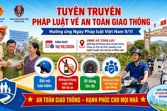 Xã Toàn Lưu tổ chức tuyên truyền pháp luật về an toàn khi điều khiển xe mô tô, xe gắn máy
