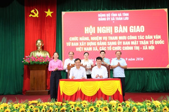 Xã Toàn Lưu bàn giao chức năng, nhiệm vụ tham mưu công tác dân vận 