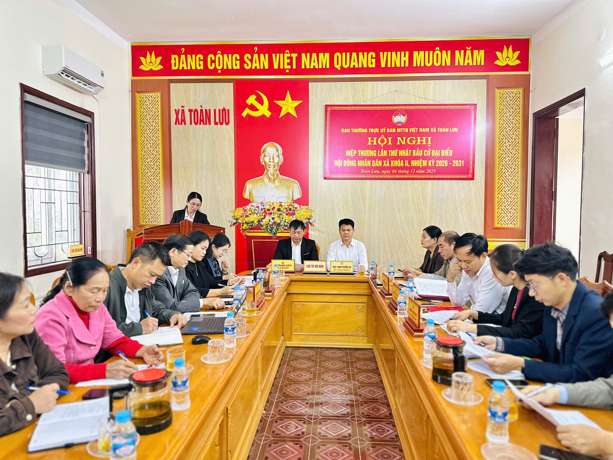 Toàn Lưu thống nhất cơ cấu, thành phần, số lượng người được giới thiệu ứng cử đại biểu HĐND xã khóa II, NK 2026 - 2031